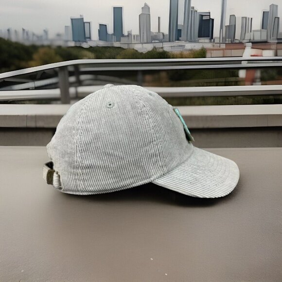 Vtg Newhattan Corduroy Baseball Cap With "L" Patch Adjustable Strap Grey Bling - Picture 4 of 12